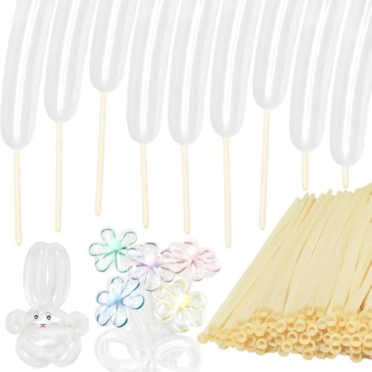 100 Pcs Clear 260 Balloons – Long Skinny Twisting Balloons for Party & Decorations