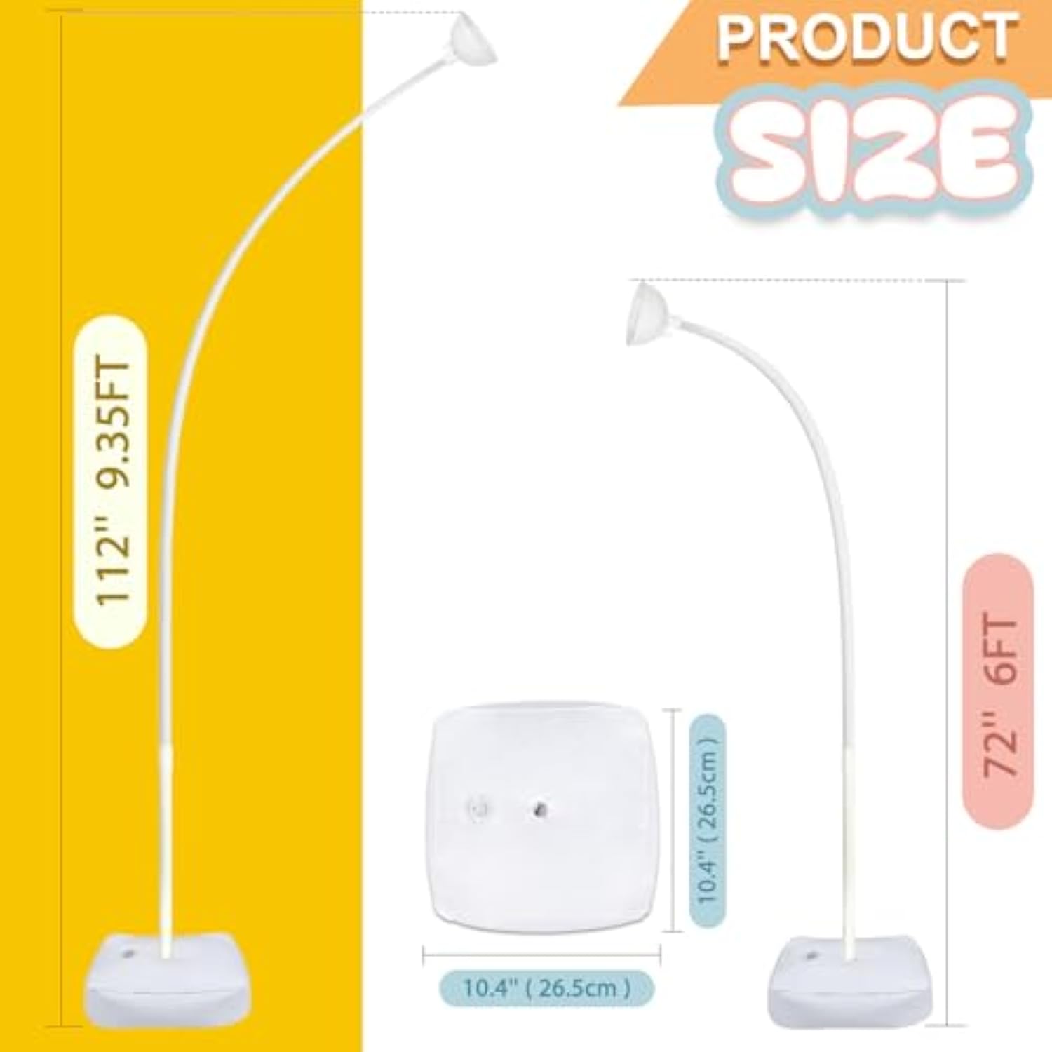 Balloon Arch Kit Balloon Arch Stand With Base, 9.35Ft & 6Ft High Free Bending Half Arch Balloon Stand For Wedding Birthday Party Baby Shower Yard Lawn Halloween Decorations