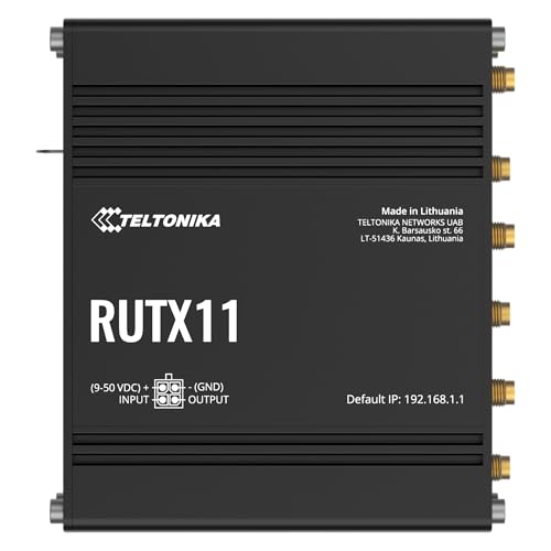 Rutx11 4G Lte Cat 6 Industrial Router | Dual Sim With Auto Failover | Wifi & Bluetooth | 4 X Gigabit Ethernet | Compatible With At&T, Verizon & T-Mobile | Rms Remote Management