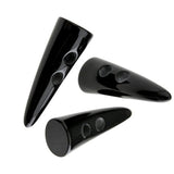 10Pcs Black Resin Toggle Buttons Horn Tooth Shape Two Holes Compatible