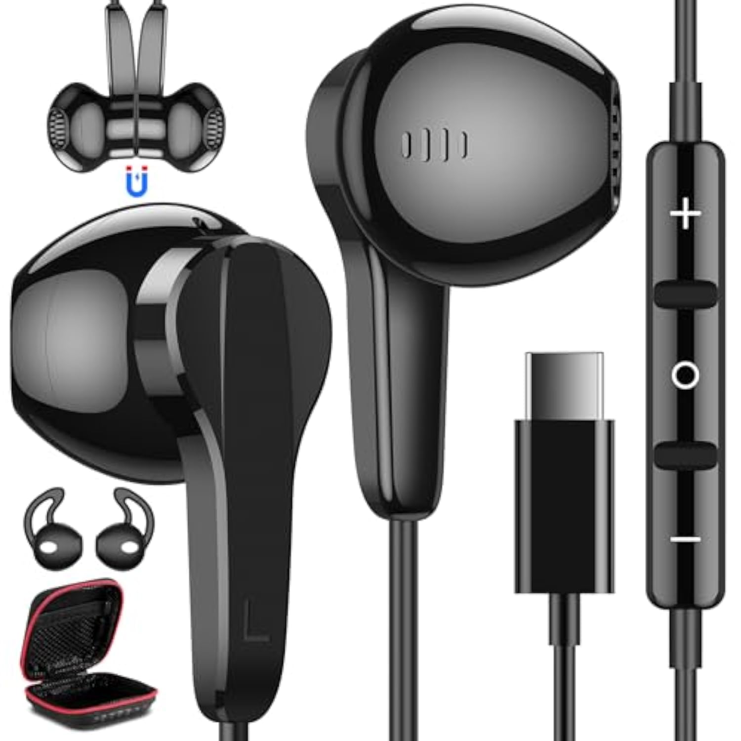 Usb C Headphones For Samsung S22+ Ultra S23, Type C Headphones With Microphone