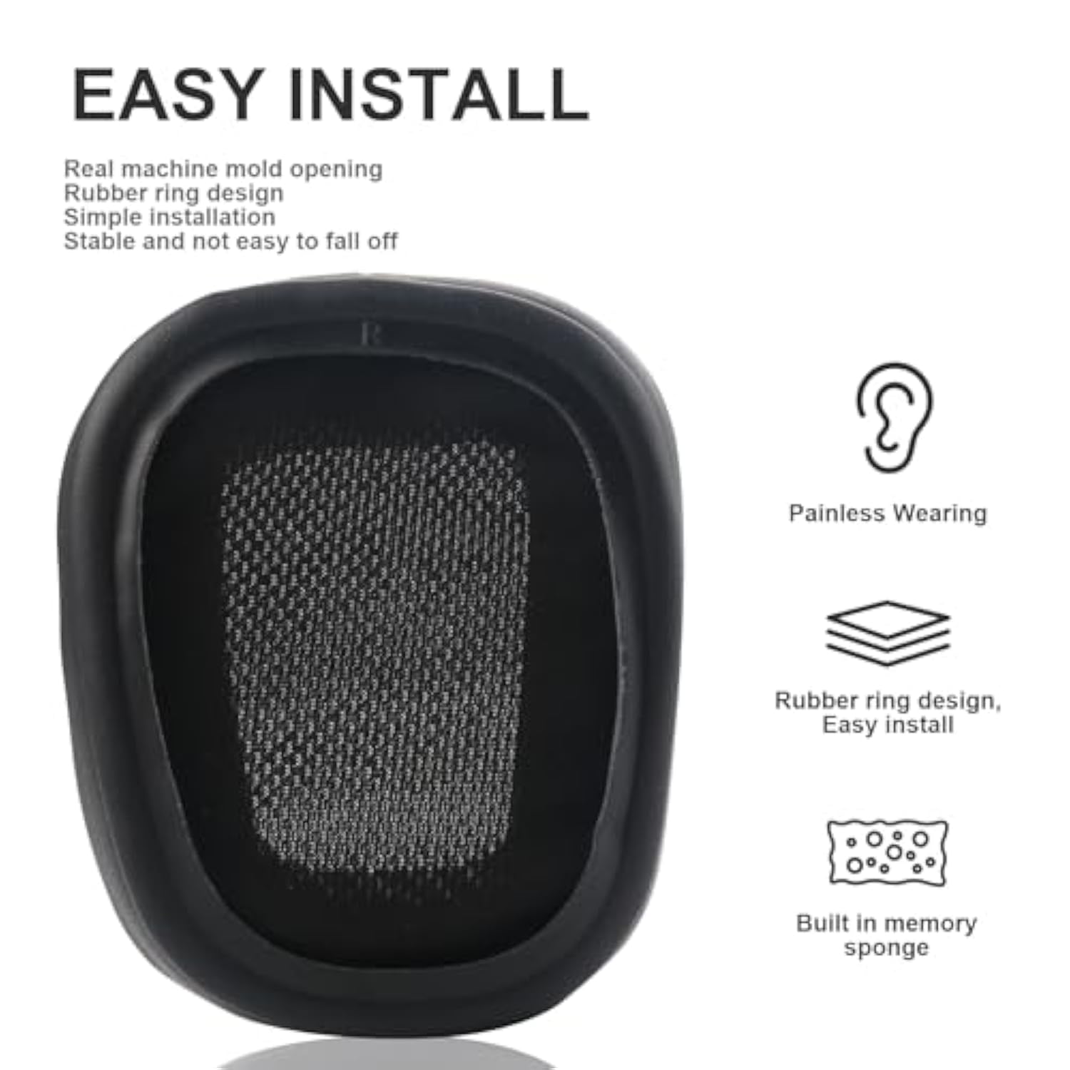 G933 Cooling Gel Ear Pads Replacement Ear Pads Cushions Compatible With Logitech G35 G930 G933 G935 G633 G635 G533 Headphones High-Density Memory Foam Earmuffs Earpads Ear Cups Cover - Black