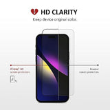 iCarez Tempered Glass Screen Protector for iPhone 16 Plus 6.7 inches 2024 [2-Pack] Case Friendly Full Coverage Tray installation Black Frame