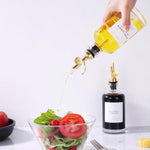- Premium Olive Oil Dispenser Bottles For Kitchen With Pourer - Oil And Vinegar Dispenser Set, Glass Dispenser For Kitchen, Dispenser Bottle Of 350Ml - Set Of 2
