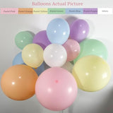 156Pcs Pastel Balloon Garland Arch Kit, Macaron Balloons In Pink, Orange, Yellow, Green, Blue, Purple, White For Baby Shower, Birthday, Rainbow Party Decorations And Unicorn Themes