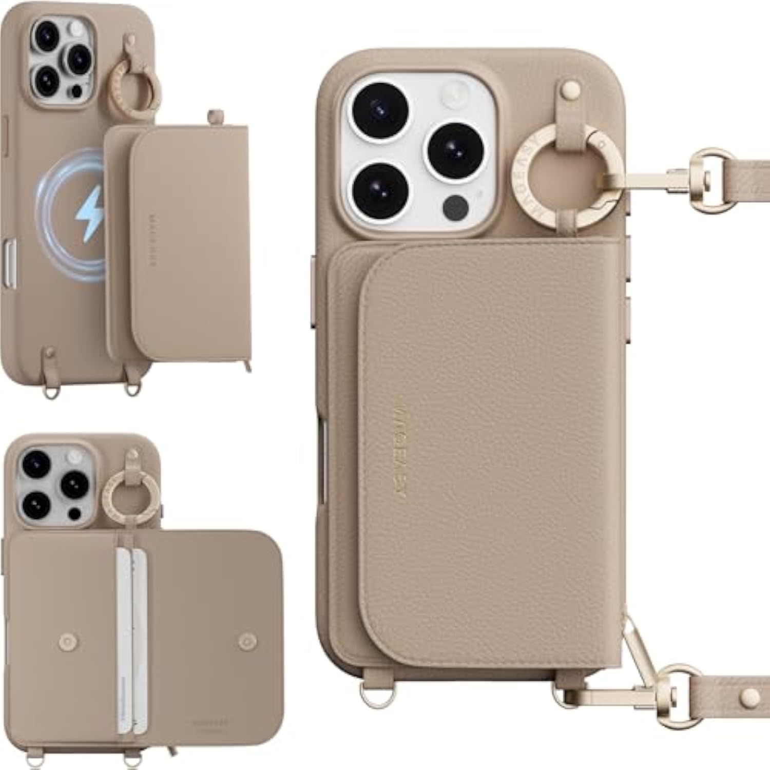 Designed For Iphone 16 Pro Wallet Case 6.3" - Detachable Wallet Case With Crossbody Strap, 16Ft Ultimate Drop Protection, [The Only Phone Case With Purse Compatible With Magsafe] | Pouch M