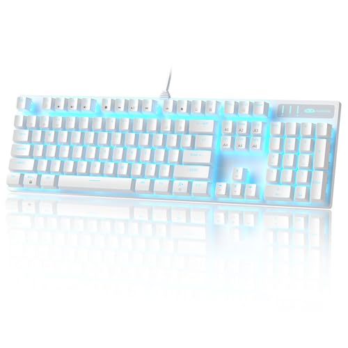 Mechanical Gaming Keyboard, Wired Usb Rgb Backlit Keyboard, 104-Key 100% Anti-Ghosting Mechanical Keyboard With Red Switches, Side-Printed Keycaps For Windows Pc & Mac