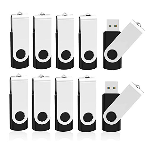 10 Pack 32Gb Flash Drive Usb 3.0 Thumb Drive Usb Drives Jump Drives Keychain Memory Stick Black