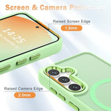 For Samsung Galaxy S25 Case, Matte Magnetic Phone Case With 1 Screen Protector, Support For , Translucent Frosted Shockproof Protective Cover For Samsung Galaxy S25, Mint Green