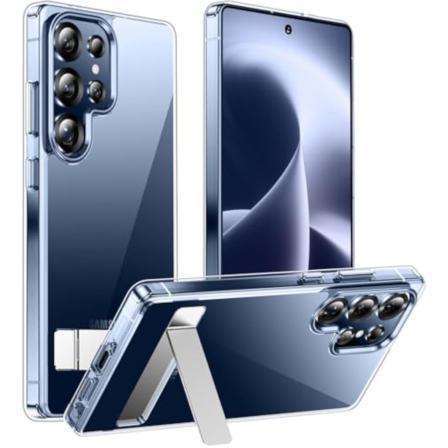 Designed For Samsung Galaxy S25 Ultra Case,[Built In Hidden Kickstand][Military Grade Drop Protection] [Never Yellowing] Slim Thin Phone Case For Galaxy S25 Ultra Case 6.9"- Crystal Clear