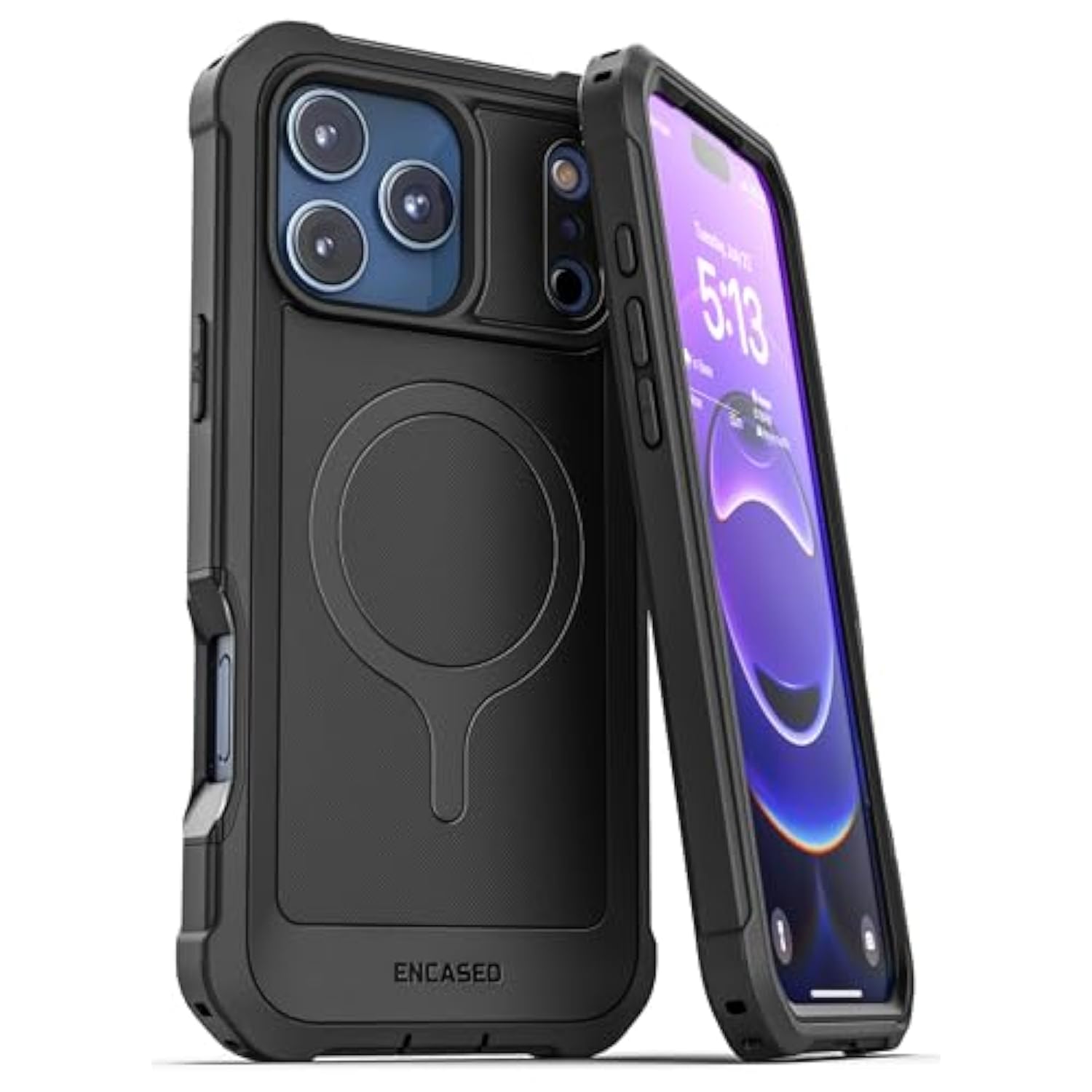 For Iphone 17 Pro Max Case With Built-In Screen Protector, Compatible With Magsafe - Military Grade Protection With 360 Rugged Full-Body Coverage (Black)