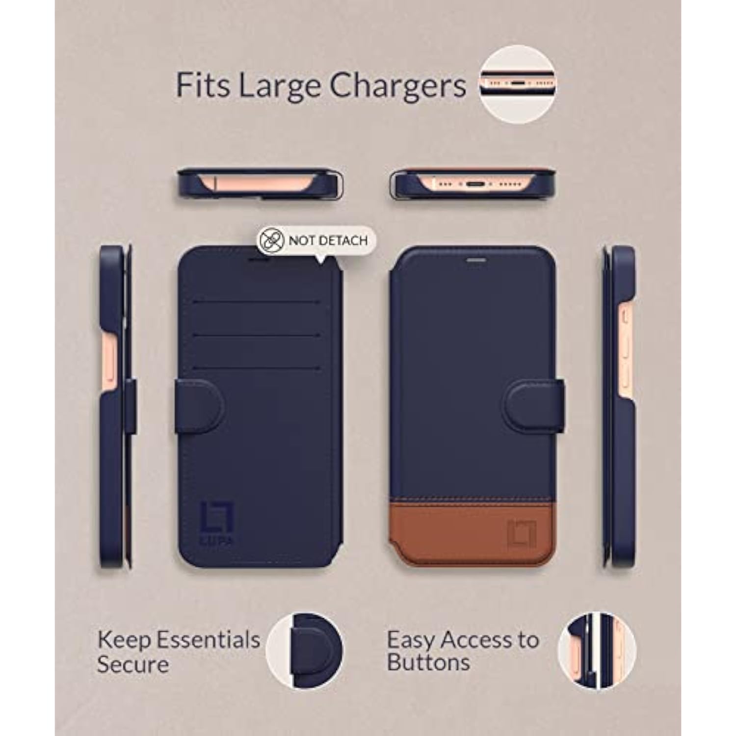 Compatible For Iphone 16 Wallet Case For Women And Men, Slim & Protective, Credit Card Holder, Shockproof Pu Leather Folio Cover Compatible With Apple Iphone 16 (6.1") Desert Sky