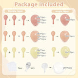 Pastel Pink Peach Balloon Arch Kit, Double Stuffed Pastel Light Pink Orange Ivory White Clear Bobo Spring Balloons Garland Kit For Wedding Bridal Shower Birthday Party Decoration