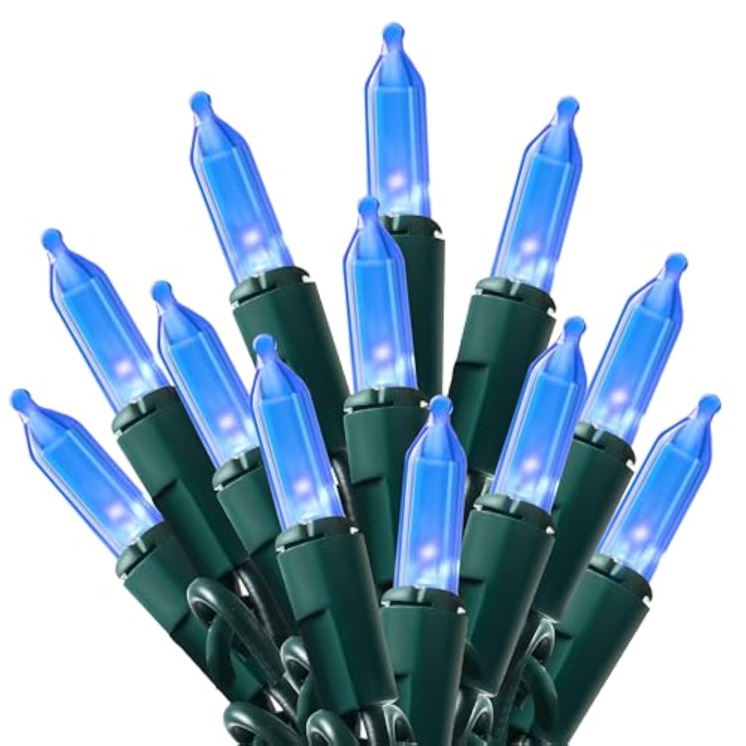 Blue Led Christmas String Lights,100 Count Mini Fairy Light With 26.4 Ft Green Wire,Lighting Decor For Indoor Outdoor Pa