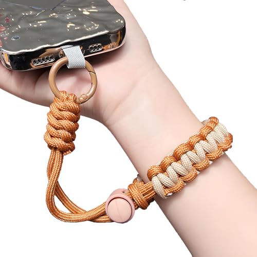 Adjustable Phone Lanyard, Camera Wrist Strap, Handmade Wrist Lanyard, Phone Wristlet, Anti Theft Cell Phone Strap, Brown