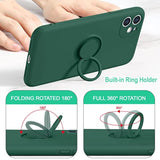For Iphone 11 Case With Ring Stand [360° Rotatable Ring Holder Magnetic Kickstand] [Support Car Mount] Slim Shockproof Soft Rubber Protective Phone Case Cover For Women, Midnight Green