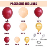 138 Pcs Burgundy Balloon Garland Arch Kit Blush and Gold Balloons for Party Decor