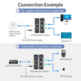 Upgraded 1 To 2 1000Mbps Ethernet Splitter, No Power Supply Required, Dual Rj45 Splitter For Cat5E/6/7/8 Cable, Works With Poe Ip Camera, Poe Switch And More