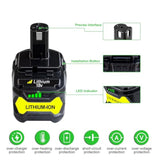 6.0Ah Battery Replacement For Ryobi 18V Battery One+ P108 P102 P103 P104 P105 P107 Compatible With Ryobi 18V Cordless Powertools