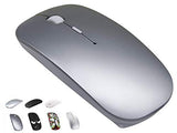 Bluetooth Wireless Mouse For Macbook Air Mac Pro Laptop Computer Ipad Pad Pc Laser Optical Rechargeable Mini Slim Silent Mouse Widely Used Desktop Hp Imac (Gray)