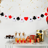 Poker Theme Party Decorations 10 Ft Pre-Strung Poker Birthday Banner Hanging Dice Garland For Game Night Bachelorette Theme Party Favors Graduation Supplies(Classic Style)