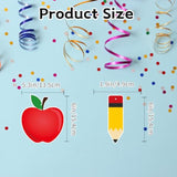 , 52 Pcs Back To School Apple Pencil Hanging Swirls Decorations, No Diy, First Day Of School Decorations For Apple Swirls, Back To School Classroom Decorations, Back To School Party Supplies