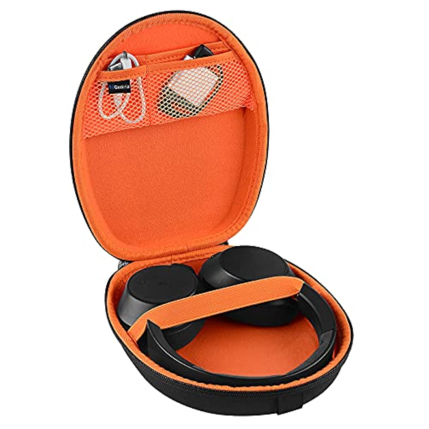 Geekria Shield Headphones Case Compatible with Plantronics HW520, Voyager 8200 UC, Voyager 4320 Case, Replacement Protective Hard Shell Travel Carrying Bag with Accessories Storage (Black)