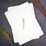 400 Gsm / 25 Sheets - Rough/Textured Watercolor Drawing/Sketching Paper - 6"X4"(A6)- Handmade/Deckle Edge Paper Made From Virgin Egyptian Cotton - Off-White By