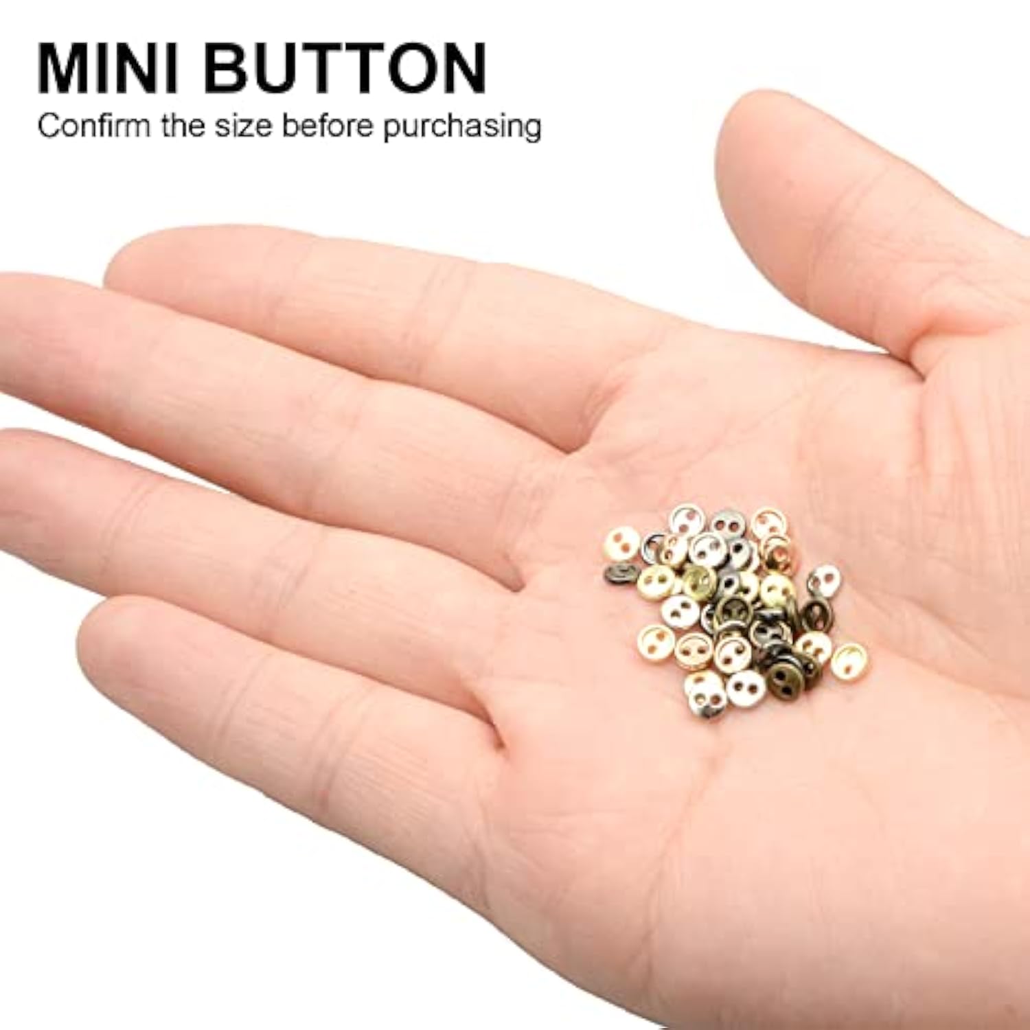4Mm 50 Pieces 5 Colors Mini Metal Round 2 Eye Buttons For Bjd Soldier