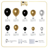 2025 Grad Balloon Arch | Black And Gold Balloon -158 Pcs For Graduation Balloons Class Of 2025 Decorations | Silver 5/10/12/18 Inch Balloons For Party, Anniversary Decor
