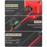 2 Pack Power Wheel Adapter For Milwaukee M18 Battery With Switch, Dc Power Adapter, 18 V Battery Adapter For Rc Car Truck Diy & Robotics, Battery Conversion With Fuse Switch 12 Awg Wires