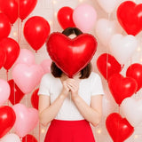 60-Piece 12-Inch Red, White, Pink Heart-Shaped Latex Balloons Set - Romantic Love Heart Balloons Decorations For Valentine'S Day, Anniversary, Wedding, Bridal Shower, Proposal, Birthday Party Favor
