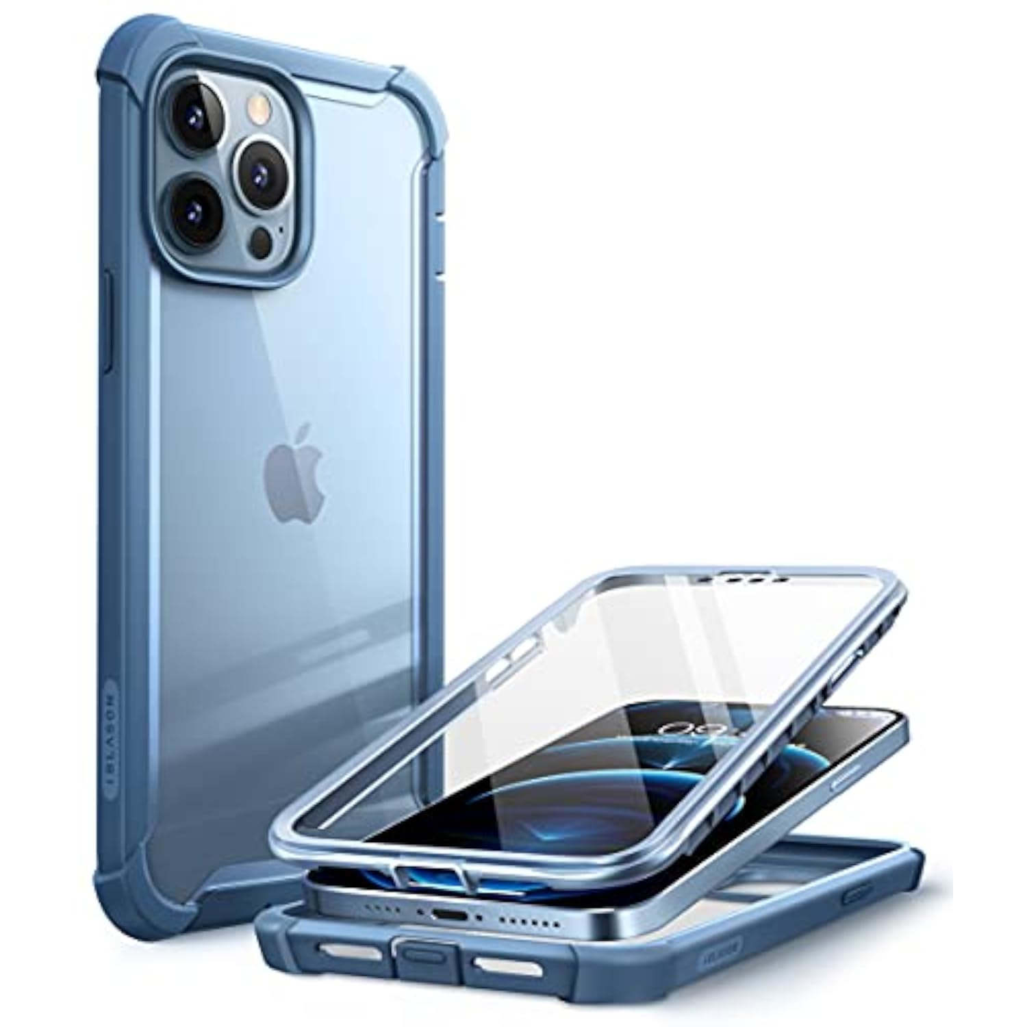 i-Blason Premium Phone Case for iPhone 13 Pro Max with Screen Protector, 6.7 Inch Azure