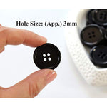 1 Inch (25Mm) Black Resin Buttons Sewing Flatback Button For Garment Diy Craft Decoration Pack Of 50Pcs