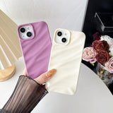 For Iphone 13 Case,Water Ripple Pattern Curly Wave Shape Soft Phone Case (Wine Red)