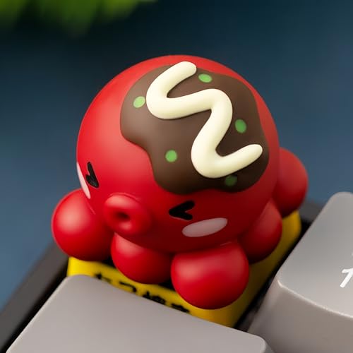Artisan Keycaps Cute Takoyaki Shaped Kawaii Keycaps Resin Handmade Single Replace Key For Esc Key Mechanical Keyboard