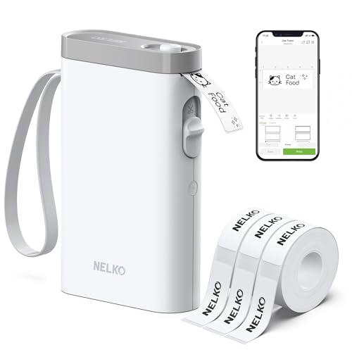 Label Maker Machine With Tape, P21 Bluetooth Label Printer With 3 Tapes, Wireless Mini Label Makers With Multiple Templates Icon Font Custom For School Office Home, White