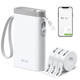 Label Maker Machine With Tape, P21 Bluetooth Label Printer With 3 Tapes, Wireless Mini Label Makers With Multiple Templates Icon Font Custom For School Office Home, White