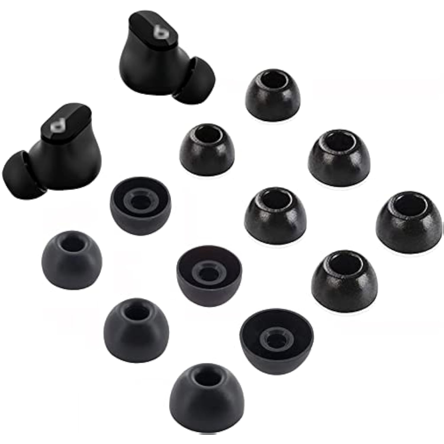 Eartips Kit Compatible With Beats Studio Buds, S/M/L 3 Sizes 3 Pairs Silicon Ear Tips & 3 Pairs Soft Memory Foam Earbud Tips, Compatible With Beats Studio Buds 3+3 Pairs S/M/L B