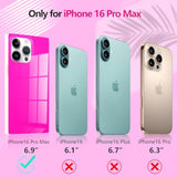 For Iphone 16 Pro Max Case, Bright Neon Trendy Shockproof Phone Case Cover For Women Girls [Never Fade] [Minimalist Aesthetic] [Reinforced Corners Protection] 6.9 Inch, Hot Pink