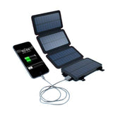 Quadrapro Solar Charger Power Bank - 5.5W 4-Panel Portable Wireless Phone Charger - Compatible With Iphone, Android, 2 Usb Port, Flashlight, Magnetic Case, Hanging Loops - Battery Backup