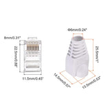 Rj45 Cat6 Connectors Rj45 Ends 8P8C Modular Plug Pass Through Connector With W