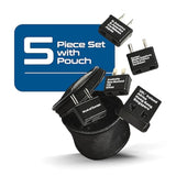 Ceptics International Worldwide Travel Plug Adapter 5 Piece Set, Great for Cell Phones, Battery Chargers, Laptops to Work in Most Countries