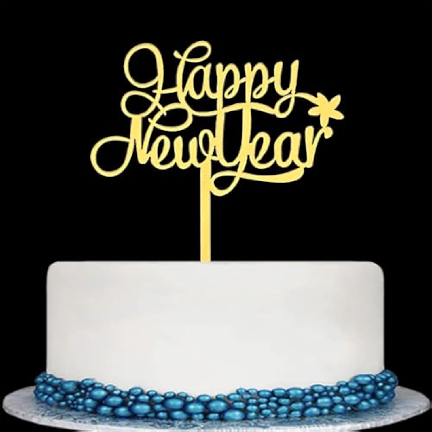 2026 Happy New Year Cake Topper Gold Mirror Acrylic for Party Decorations