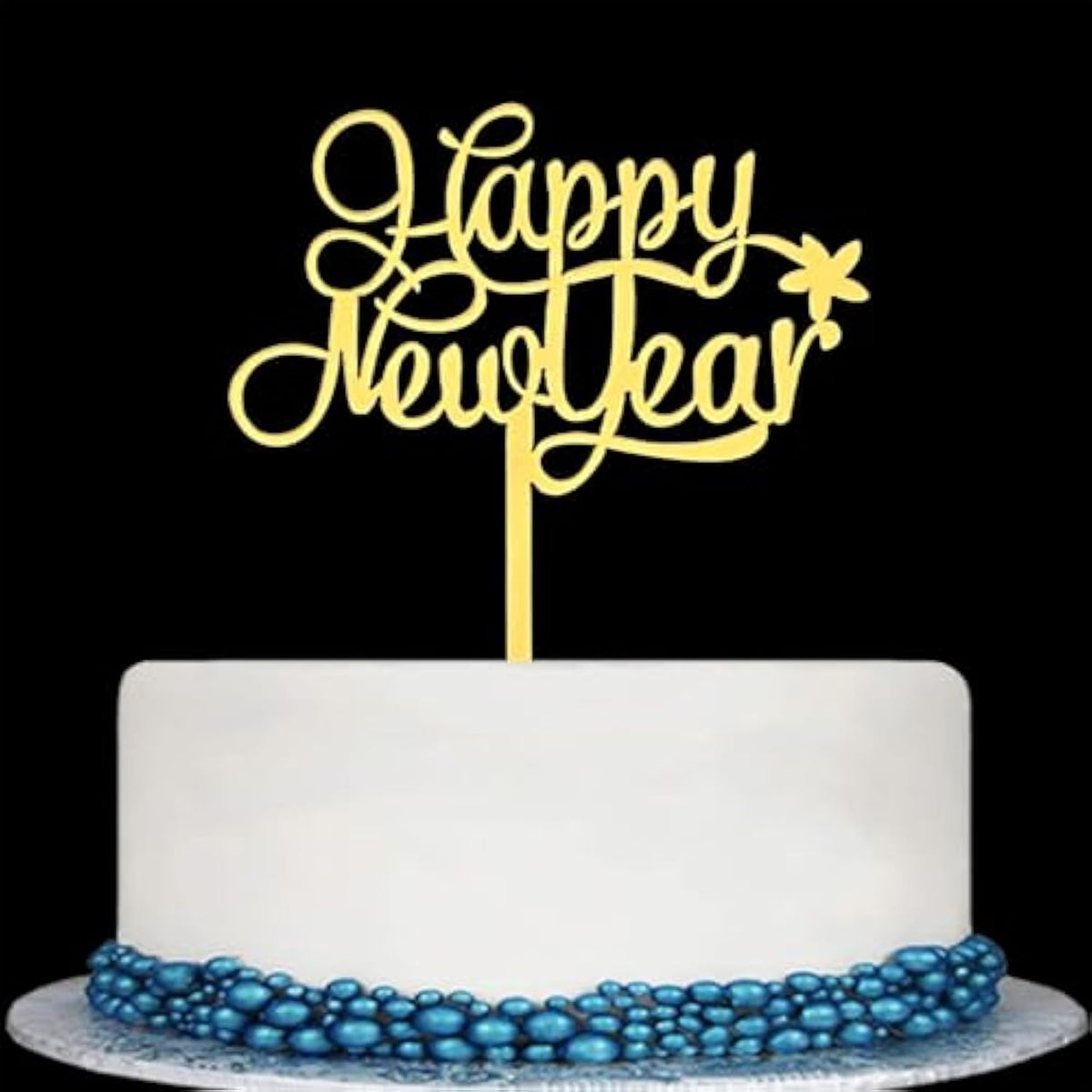 2026 Happy New Year Cake Topper Gold Mirror Acrylic for Party Decorations