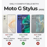 For Motorola Moto G Stylus-5G-2025 Case, [2 Front Frame] [Built-In Magnetic Slide Camera Cover] Heavy Duty Protection Shockproof Cover Case With Screen Protector Kickstand, 6.7 Inch Black