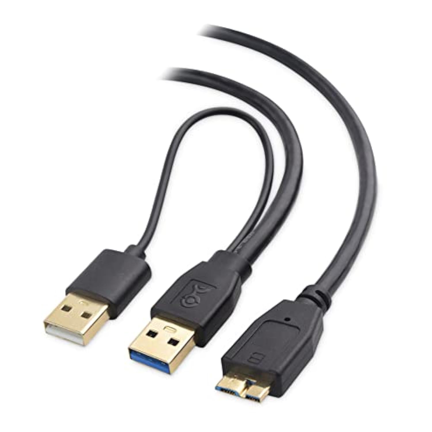 Cable Matters 5Gbps Micro USB 3.0 to USB Splitter Cable - 20 Inches, Micro-B 3.0 to Dual USBA for Data and Extra Power, MicroUSB 3.0 to USBA Y Cable