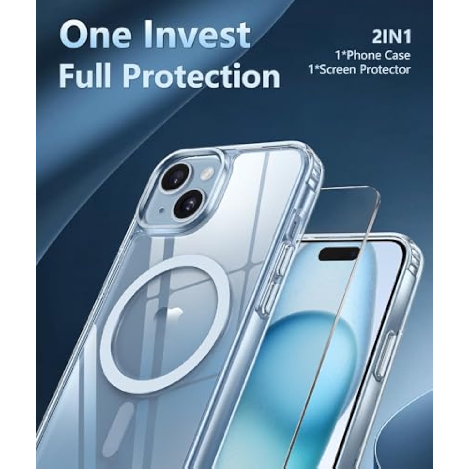 Clear Magnetic Shockproof iPhone 14/15/16 Case Military Drop Protection