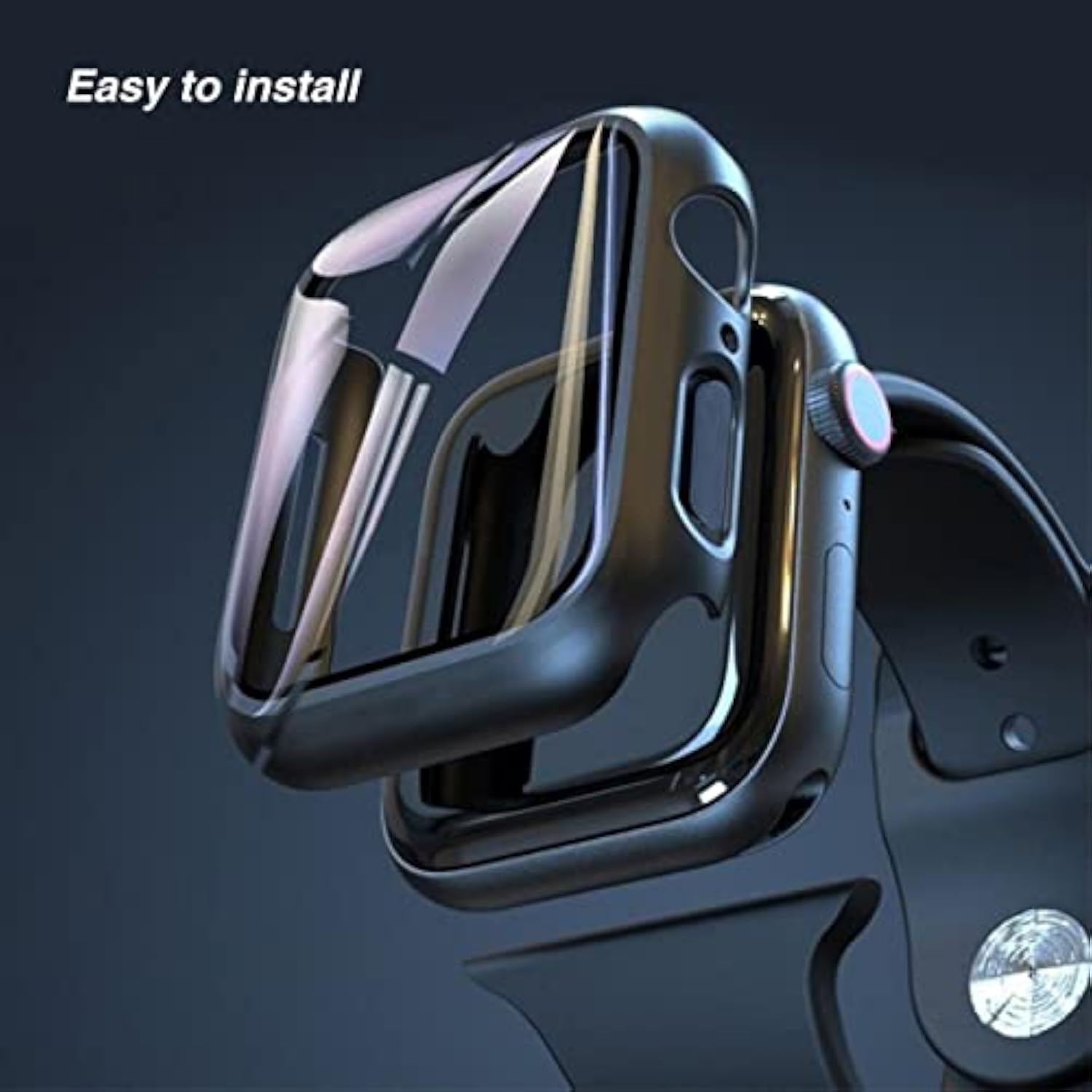 2 Pack Screen Protector Case for Apple Watch Series 7, 8, 9 41mm