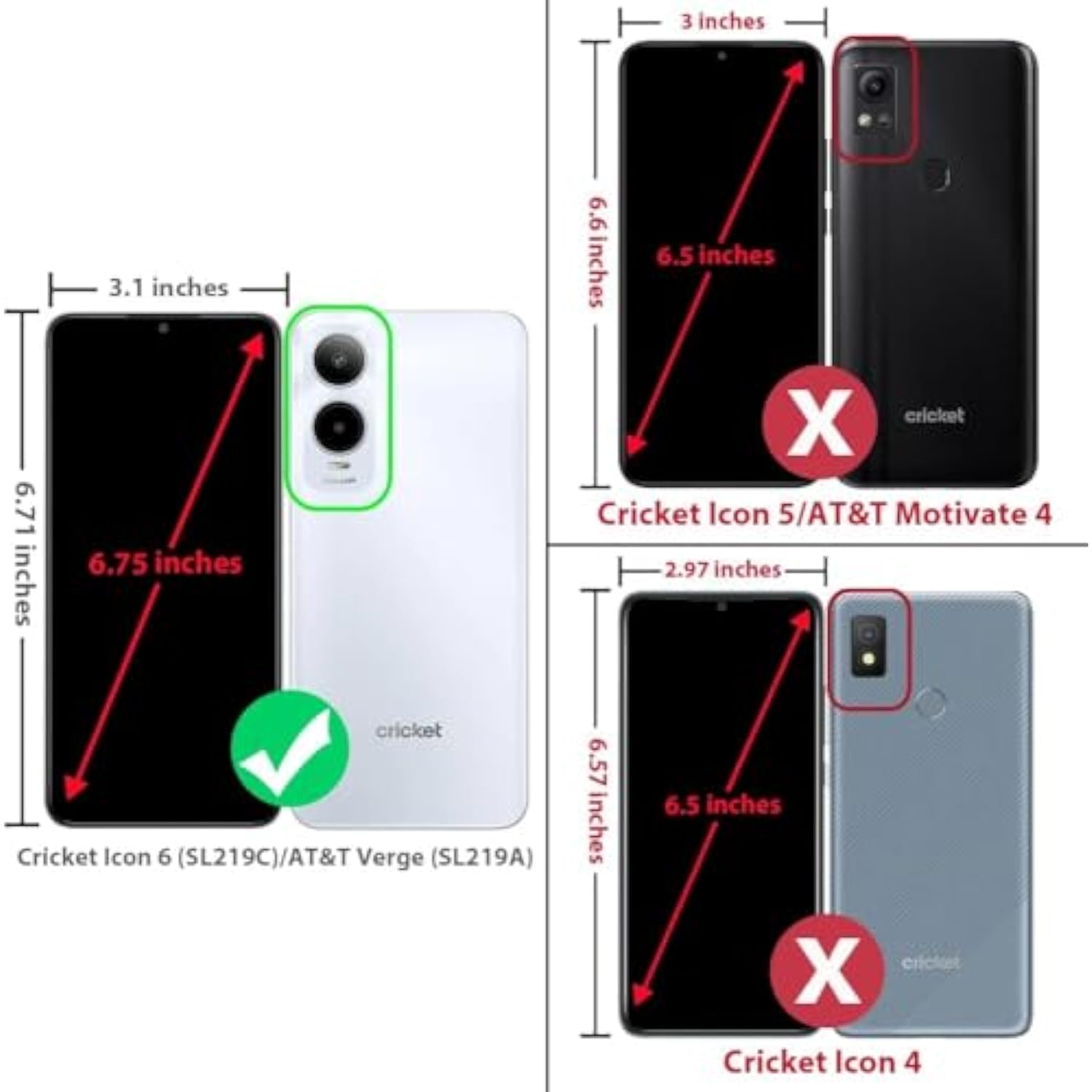 For Cricket Icon 6 Phone Case (Sl219C), Att Verge Phone Case (Sl219A) W/[Built-In Screen Protector] Dual Layer Shockproof [Military-Grade][Full-Body]Protective Cover For Women Man Tree Camo Deer Hunt